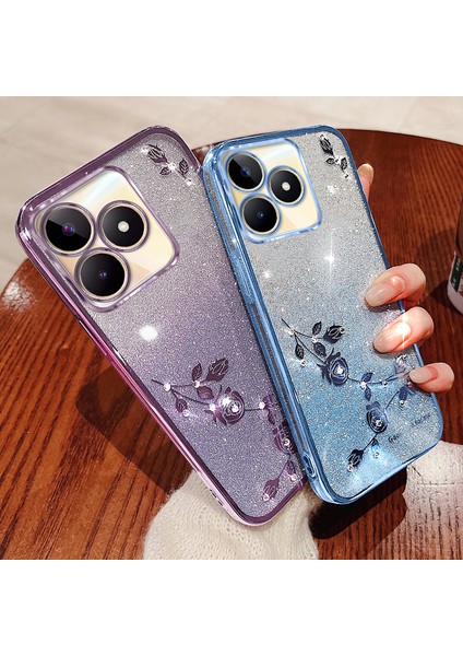 Kadem For Xiaomi Redmi 13 5g/13 4g Kılıf Çiçek Degrade Tpu Telefon Kapağı-Mavi (Yurt Dışından) modelleri
