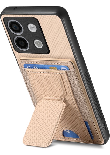 Xiaomi Poco X6 5g Kılıf Kickstand Kart Tutucu Deri Arka Kapak-Bej Için (Yurt Dışından) modelleri