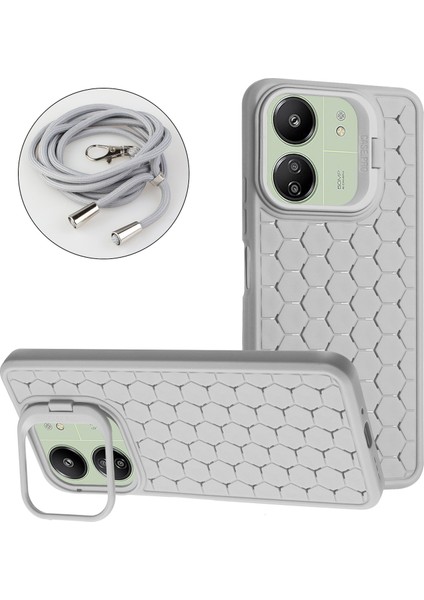 Xiaomi Redmi Için 13C 4g/5g Kılıf Kordonlu Tpu Telefon Kapağı Isı Dağıtımı Dahili Kickstand-Gri (Yurt Dışından) fiyatları