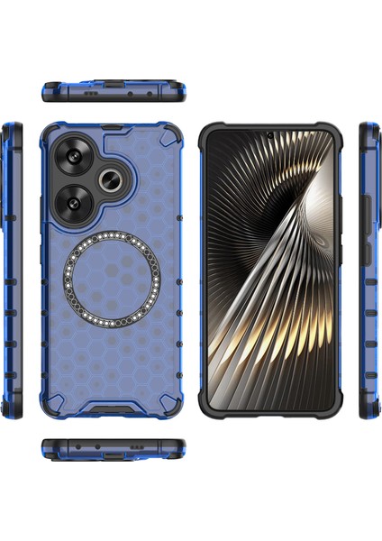 Xiaomi Poco F6 5g Manyetik Kılıf Petek Tpu+Pc Cep Telefonu Kapağı-Mavi Için (Yurt Dışından) indirimleri