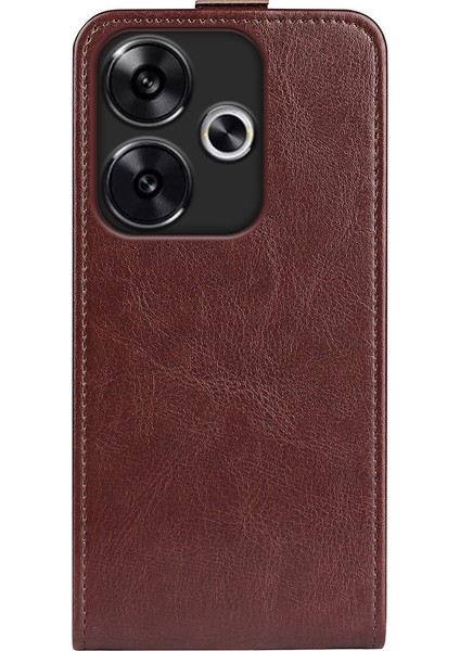 Xiaomi Redmi Turbo 3 5g Kılıf Kart Yuvaları ile Dikey Çevirme Deri Telefon Kapağı-Kahverengi (Yurt Dışından) indirimleri