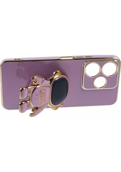 Xiaomi Redmi 13 5g/13 4g Kılıf Elektroliz Tpu Telefon Kapağı Sevimli Astronot Kickstand-Mor Için (Yurt Dışından) indirimleri