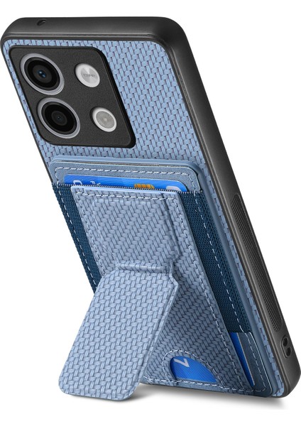 Xiaomi Poco X6 5g Kılıf Kickstand Kart Tutucu Deri Arka Kapak-Mavi Için (Yurt Dışından) modelleri