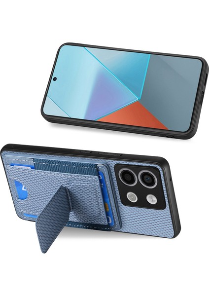 Xiaomi Poco X6 5g Kılıf Kickstand Kart Tutucu Deri Arka Kapak-Mavi Için (Yurt Dışından) fırsatları