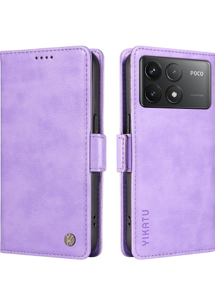 Yıkatu Xiaomi Redmi K70 5g Deri Kılıf Telefon Cüzdan Kapağı-Mor (Yurt Dışından)