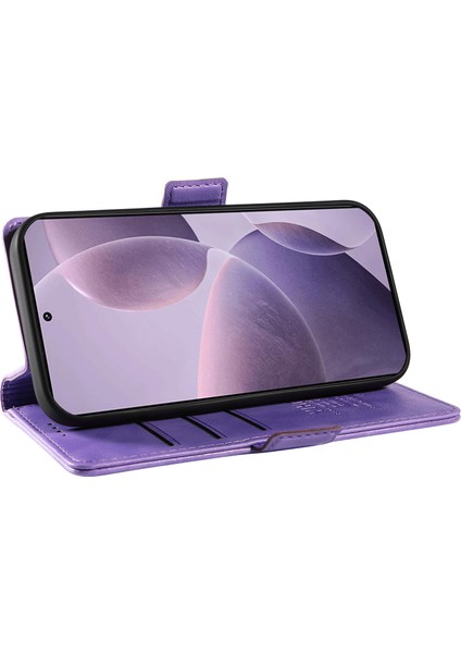 Yıkatu Xiaomi Redmi K70 5g Deri Kılıf Telefon Cüzdan Kapağı-Mor (Yurt Dışından) modelleri