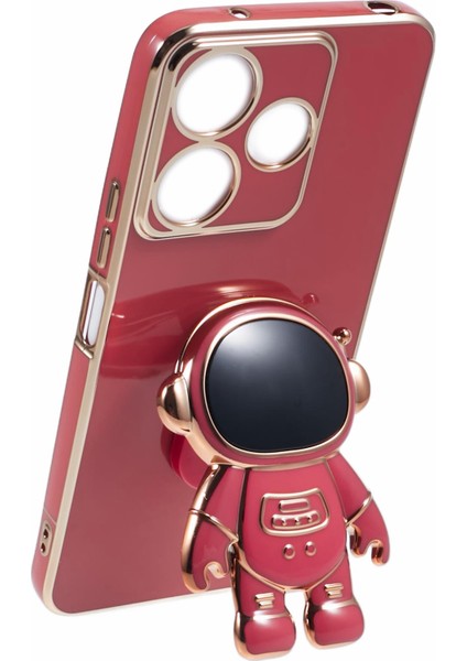 Xiaomi Redmi 13 5g/13 4g Kılıf Elektroliz Tpu Telefon Kapağı Sevimli Astronot Kickstand-Kırmızı (Yurt Dışından) fırsatları