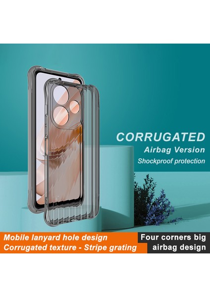 Imak For Xiaomi Redmi 13 5g/4g Tpu Telefon Kılıfı Oluklu Doku-Şeffaf Siyah (Yurt Dışından) fiyatları