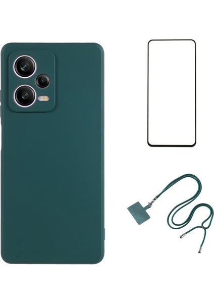 Wanlonfeng Rb1 Serisi Xiaomi Redmi Için Not 12 Pro 5g Telefon Kılıfı Ekran Filmi ile Tpu Kapak-Ordu Yeşil (Yurt Dışından)