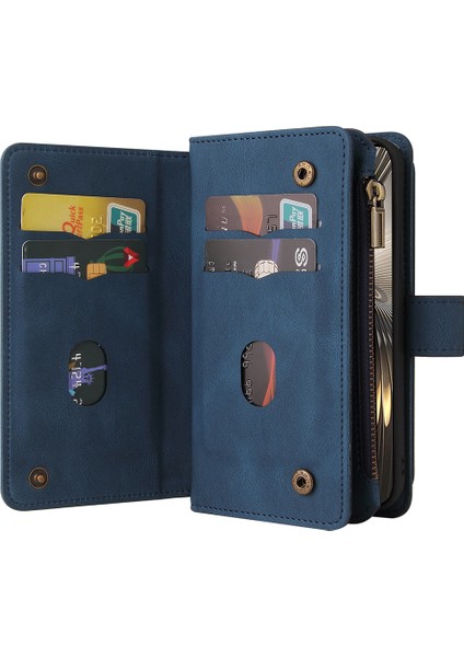 Çok Fonksiyonlu Serisi Xiaomi Redmi Turbo 3 5g Kılıf Fermuar Cüzdan Kart Sahibinin Deri Telefon Kapağı-Mavi (Yurt Dışından) fiyatları