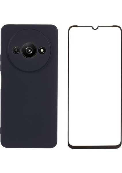 Wanlonfeng Rb2 Serisi Xiaomi Redmi A3 Kılıf Ekran Filmi Tpu Telefon Kapağı-Siyah (Yurt Dışından)