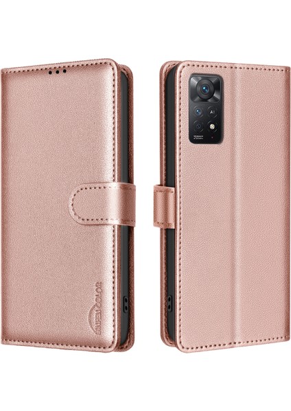 Xiaomi Redmi Note 11 Pro 4g (Mediatek)/note 11 Pro 5g (Qualcomm) Deri Telefon Kılıfı-Gül Altın (Yurt Dışından)