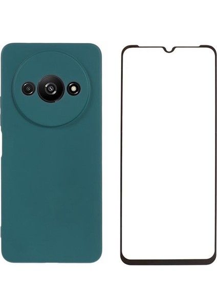 Wanlonfeng Rb2 Serisi Xiaomi Redmi A3 Kılıf Ekran Filmi Tpu Telefon Kapağı-Ordu Yeşili (Yurt Dışından)