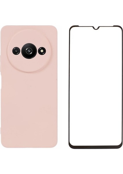 Wanlonfeng Rb2 Serisi Xiaomi Redmi A3 Kılıf Ekran Filmi Tpu Telefon Kapağı-Pembe (Yurt Dışından)