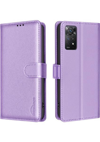 Xiaomi Redmi Note 11 Pro 4g (Mediatek)/note 11 Pro 5g (Qualcomm) Deri Telefon Kılıfı-Mor (Yurt Dışından)