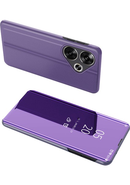 Xiaomi Poco F6 5g Kılıf Görünüm Penceresi Standı Deri Telefon Kapağı-Mor/mavi (Yurt Dışından)