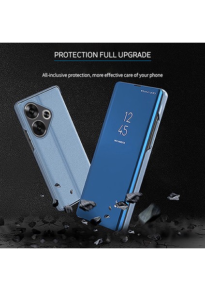 Xiaomi Poco F6 5g Kılıf Görünüm Penceresi Standı Deri Telefon Kapağı-Mor/mavi (Yurt Dışından) modelleri