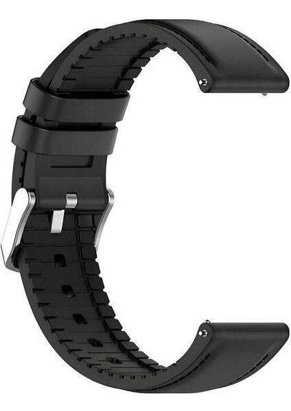 Fossil FS4972 Siyah Renk Hakiki Deri Silikon Kaplama Saat Kordonu Kayışı 46MM