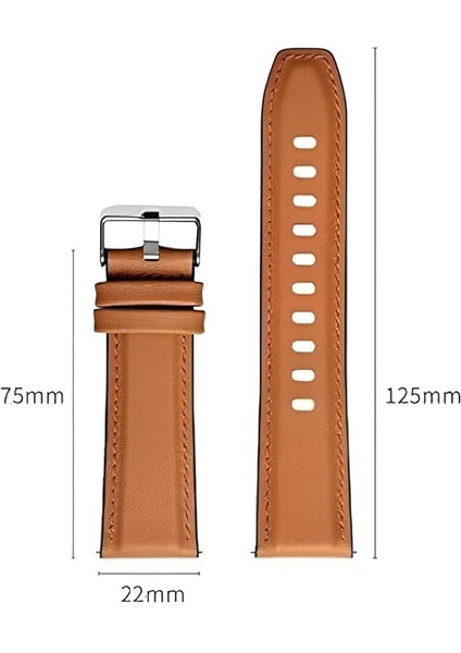 Fossil FS5454 Taba Renk Hakiki Deri Silikon Kaplama Saat Kordonu Kayışı 46MM