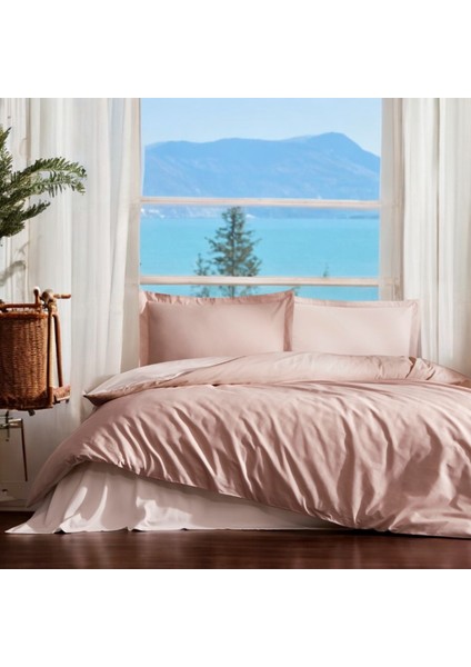 %100 Pamuk Çift Kişilik Nevresim Takımı 200X220CM, Lastikli Çarşaf, Colormix Pamuklu Yatak Örtüsü
