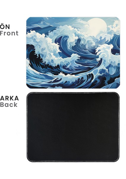 40X30CM Gaming Oyuncu Mousepad Kaymaz Kauçuk Taban Dikişli Kenar Ocean Storm MP144030