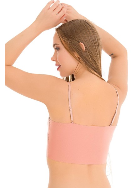 777 Kadın Ince Askılı Lazer Kesim Crop Büstiyer modelleri