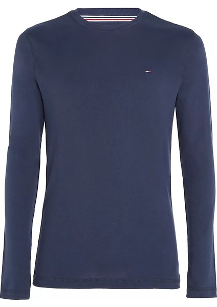 Erkek Tjm Orjinal Ribotlu Uzun Kollu T-Shirt - Mavi indirimleri