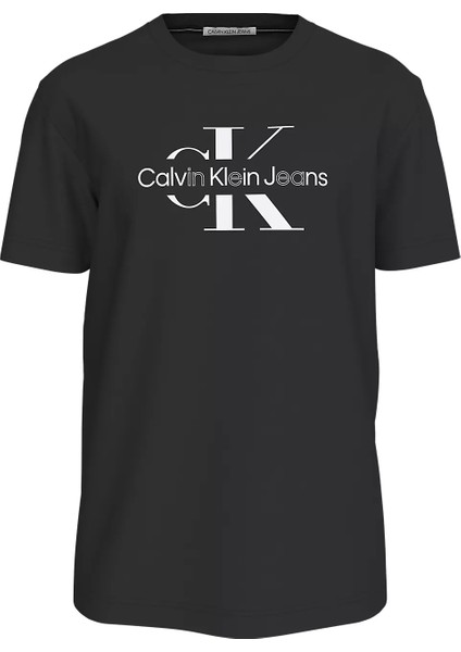 Erkek Dısrupted Outline Monologo T-Shirt - Siyah