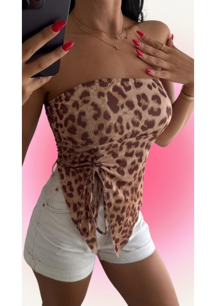 Kadın Straplez Bağlamalı Bluz Sandy Kumaş fiyatları