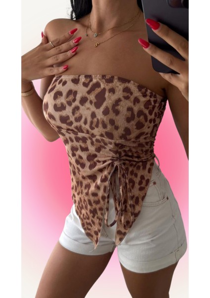 Kadın Straplez Bağlamalı Bluz Sandy Kumaş fırsatları