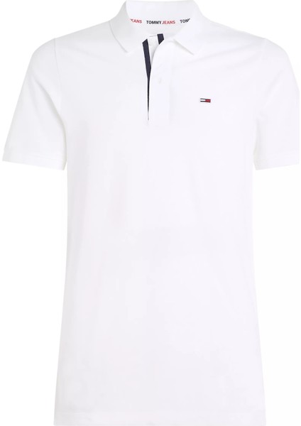 Erkek Tjm Slim Pat Polo T-Shirt - Beyaz