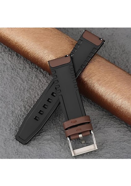 Fossil ES5068 Kahverengi Hakiki Deri Silikon Kaplama Saat Kordonu Kayışı 46MM modelleri