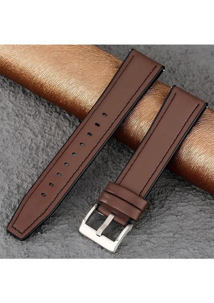 Fossil ES5068 Kahverengi Hakiki Deri Silikon Kaplama Saat Kordonu Kayışı 46MM fırsatları