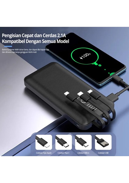 The Wlue 10000 Mah 3in1 2.1A Digital Göstergeli Powerbank