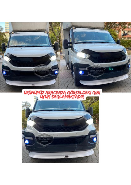 ŞüsCarOto Aksesuar Iveco Daily Uyumlu Üniversal Mercekli Angel Sis Farı Metal Su Geçirmez 76 mm Sarı Halkalı Gündüz Farı Angel Eyes 2 Adet