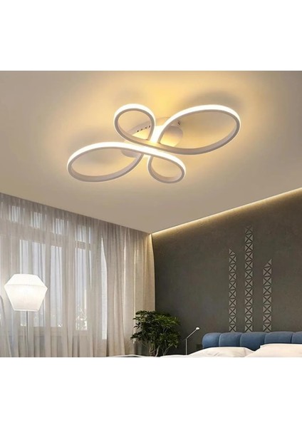 Avize Nehir Model Led Avize Beyaz Kasa 3 Renk Kumandalı