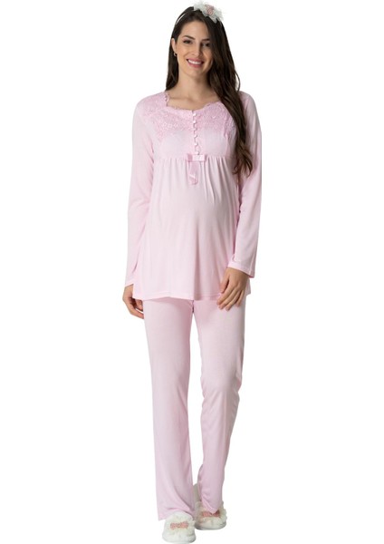 Mecit Pijama Mecit 5414 Pembe Lohusa Pjama Takımı