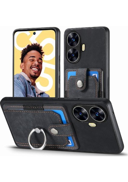 Realme C55 Standı Crad Yuvası Manyetik Araç Montaj Halkası Tutucu (Yurt Dışından)