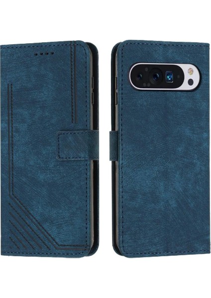 Google Piksel 9 Pro Kickstand Kart Ekleme Pu Deri Için Flip Case (Yurt Dışından)