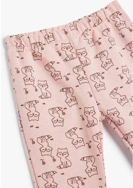 Jogger Eşofman Altı Beli Lastikli Tilki Baskı Detaylı modelleri