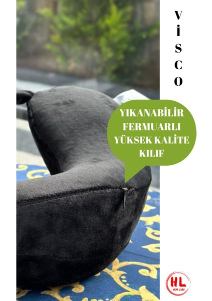 Tekno Trust 500 - 649 gr Ortopedik Profesyonel %100 Visco Seyahat Yastığı Ergonomik ( Siyah ) BM62800024 Visco fırsatları