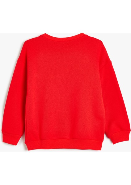 Sweatshirt Bisiklet Yaka Kedi Baskılı fiyatları