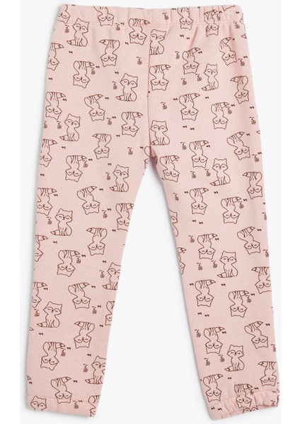 Jogger Eşofman Altı Beli Lastikli Tilki Baskı Detaylı fiyatları