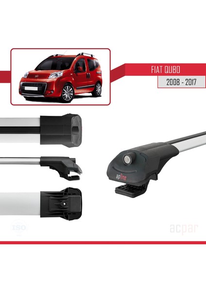 Fiat Qubo 2008-2017 Arası ile Uyumlu Ace-1 Ara Atkı Tavan Barı Gri 3 Adet Bar