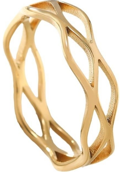 Çelik Gold Sarmal Model Bayan Yüzük EV29SR