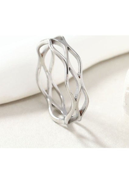 Çelik Silver Sarmal Model Bayan Yüzük EV29BY