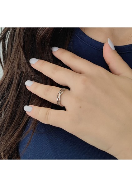 Çelik Silver Sarmal Model Bayan Yüzük EV29BY