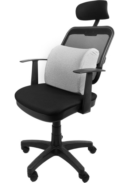 Tekno Trust Mikrofiber Visco Bel Minderi Ortopedik Bel Yastığı Araç Bel Minderi Orjinal Visco Visko Gri 35 x 50