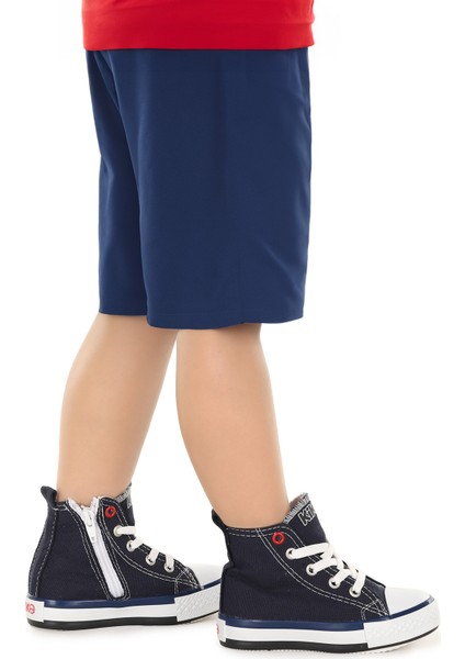 Kiko Kids Tinna Bağcıklı Erkek Bebek Boğazlı Keten Spor Ayakkabı