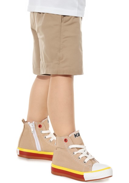 Kiko Kids Tinna Bağcıklı Erkek Bebek Boğazlı Keten Spor Ayakkabı